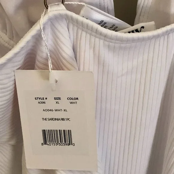 Andie The Sardinia One Piece in Ribbed White (Size XL) - Picture 7 of 7